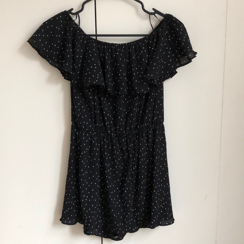 Topshop romper - black and white polka dot